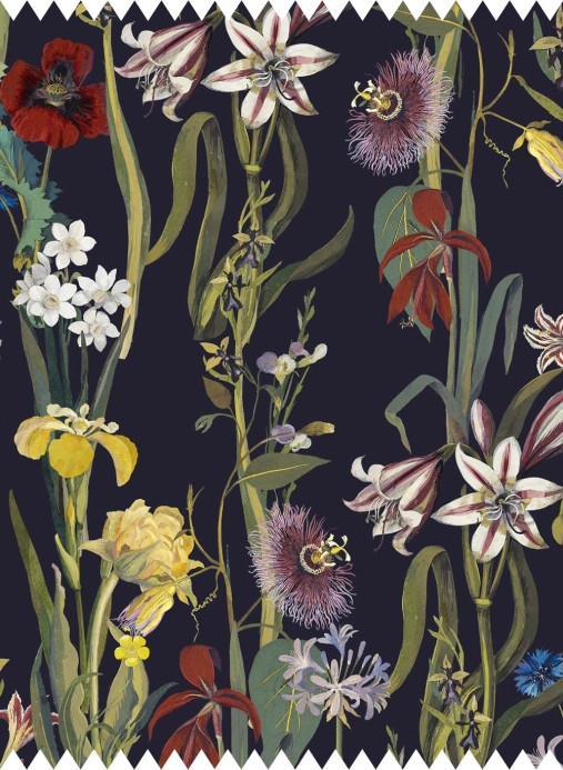 House of Hackney Stoff Flora Delanica - Velvet - Midnight