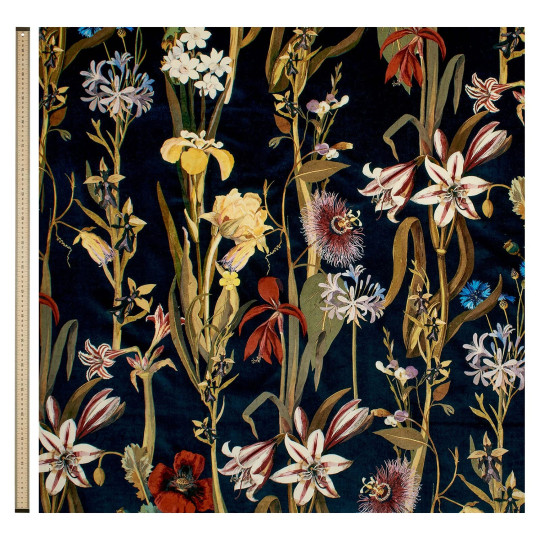 House of Hackney Stoff Flora Delanica - Velvet - Midnight