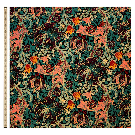 House of Hackney Fabric Golden Lily - Velvet - Apatite