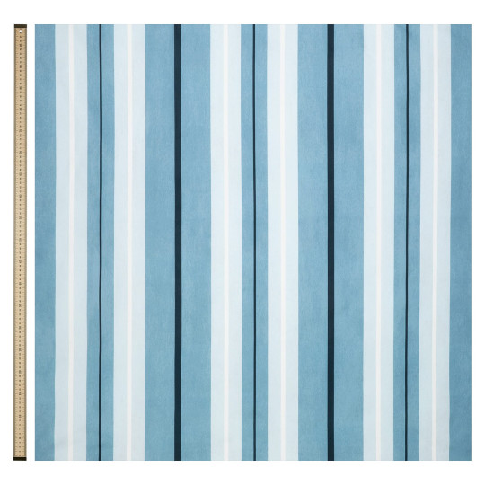 House of Hackney Stoff Lauriston Stripe - Cotton Satin - Sky