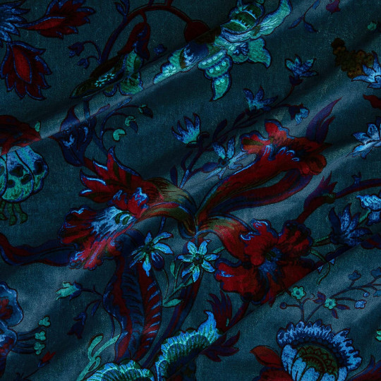 House of Hackney Fabric Majorelle - Velvet - Petrol