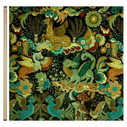 House of Hackney Tissu Phantasia - Velvet - Emerald Green