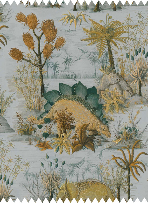 House of Hackney Tessuto Dinosauria - Cotton Linen - Dusk