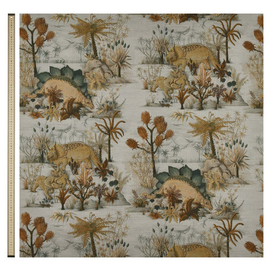 House of Hackney Stoff Dinosauria - Cotton Linen - Dusk