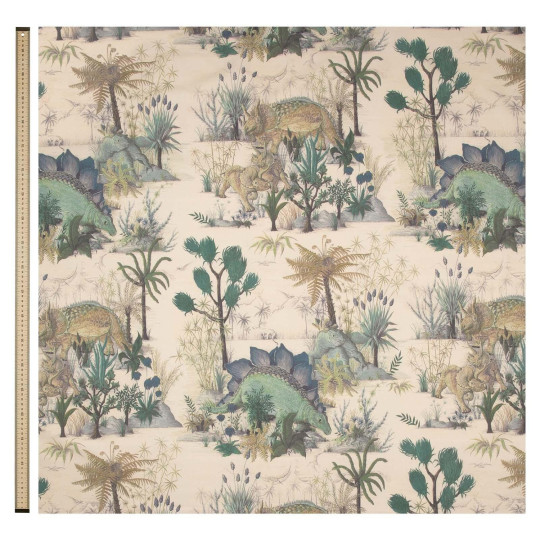 House of Hackney Stoff Dinosauria - Cotton Linen - Ecru