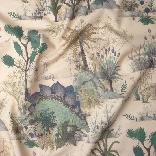 House of Hackney Fabric Dinosauria - Cotton Linen - Ecru