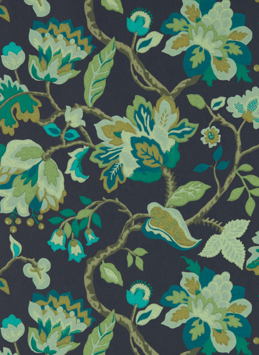 Sanderson Carta da parati Amanpuri - Midnight/ Eucalyptus