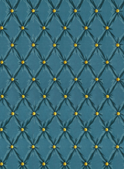 Mindthegap Wallpaper Tufted Panel - Blue/ Gold