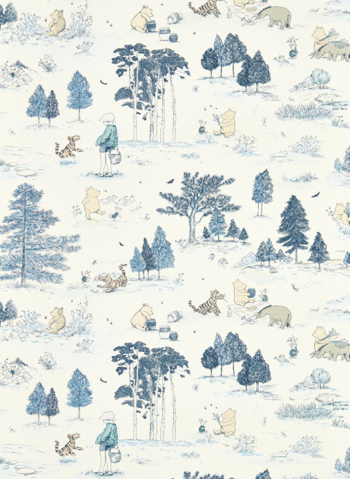 Sanderson Papier peint Winnie the Pooh - Bonbon Blue