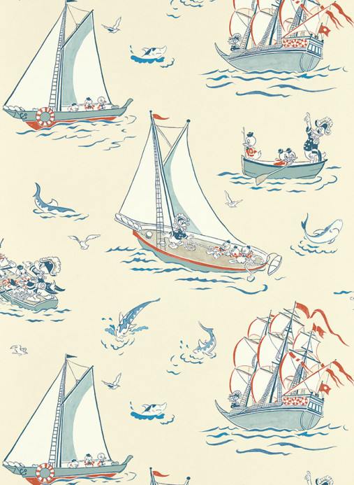 Sanderson Papier peint Donald Nautical - Sea Salt