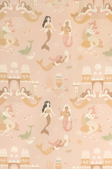 Majvillan Carta da parati Mermaid Reef - Sweet Pink