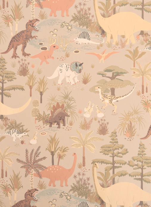 Majvillan Carta da parati Dinosaur Vibes - Sandy Beige