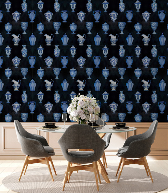 Coordonne Wallpaper Porcelaine - Marine