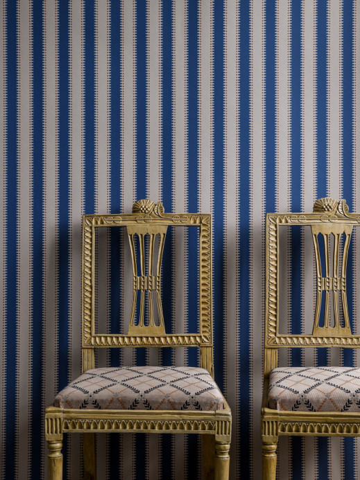 Långelid / von Brömssen Wallpaper Jagged Stripe - Denim