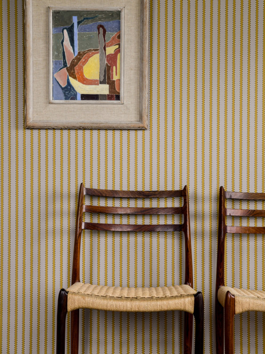 Långelid / von Brömssen Wallpaper Stitched Stripe - Mustard