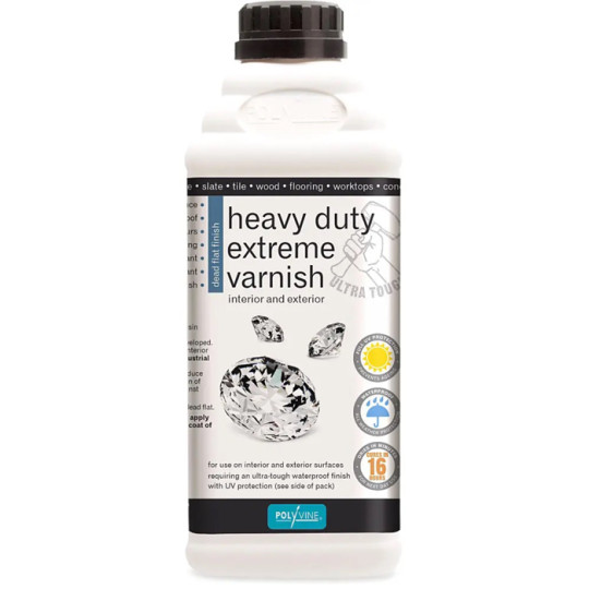 Polyvine Heavy Duty Extreme Varnish - Dead Flat - 1l