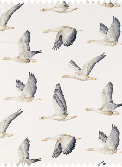 Sanderson Stoff Elysian Geese - Silver/ Chalk